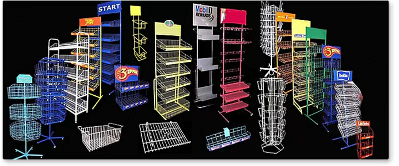 Проволочное торговое оборудование,  стойки,  стеллажи, 